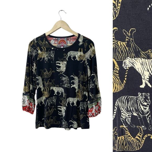 Johnny Was X-Small Teeger Knit Puff Sleeve Top Soft Bamboo Stretch Womens - Picture 3 of 16